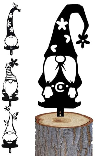 Piquets De Nain De Jardin - Piquets De Nain D'extérieur, Piquets De Jardin Décoratifs GNOME Decor | Jardin Nain en Métal Vintage, Iron Hollow Out Silhouettes Vintage Metal Yard Garden Outdoor Decor