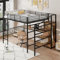 WIZBED Metall Hochbett 140x200cm mit Schreibtisch & offener Kleiderschrank & Regal, Eisenrahmen Kinderbett mit Rausfallschutz, Metallbett Etagenbett, Ohne Matratze (Schwarz A, 140x200)