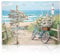 Strand Leinwand Bilder für Badezimmer Küstenfahrrad Wandkunst Ozean Seelandschaft Wandbilder Teal Aqua Blau Calm Shoreside für Schlafzimmer Deko 12x16 in Ungerahmt