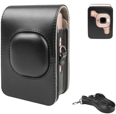 Rieibi PU Leather Protective Camera Case for Insatx Mini LiPlay Instant Camera- for Instax mini Liplay case with Adjustable Strap