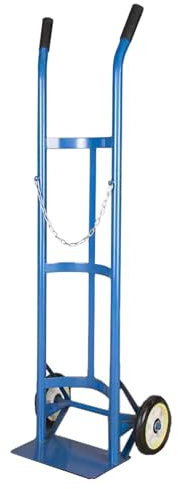 Meuble Bouteille de Gaz Chariot pour Bouteille D'oxygène Simple avec Poignée, Support de Bouteille D'oxygène Portable pour Le Stockage de Bouteilles de 40/50 L, Chariot Industriel à 2 Roues pour Labor