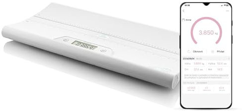 ETA MIMI Babywaage mit Smart App | Digitale Kinderwaage bis 20Kg | digitale LED Anzeige | LCD Display | Nullstell- und Tara-Funktion | hohe Ablesegenauigkeit | automatische Abschaltung I Weiß