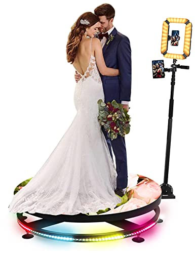 QXIWAOE 360 Photo Booth Machine, 360 Camera Booth Machine for Parties, 360 Camera Booth Automatic Slow Motion 360 Spin Photo Booth for Wedding Perfect for Festival Celebration, Exhibitio
