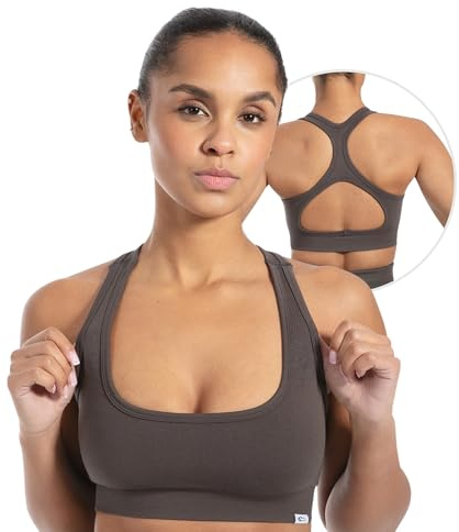 SMILODOX Sport BH Damen Louisa, Blickdicht Rutschfestes Sport Bra, Seamless Gerippter Stoff Crop Top, Shaped Fit ärmelloses Oberteil, Atmungsaktives Yoga Tank Top für Fitness, Gym & Alltag