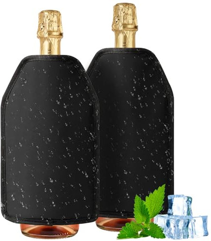 Weinkühler Manschette 2 Stück - Weinmanschette,Weinflaschenkühler,Flaschenkühler für Unterwegs,Getränkedosen Kühler,Kühlmanschette für Wein & Sekt, Isolierte Weinkühltasche, Ideal für Weißwein & Rosé