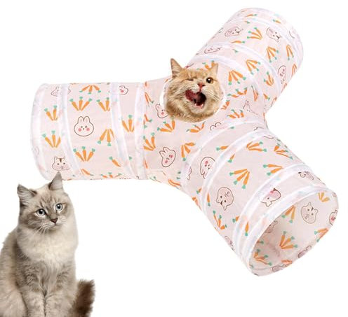 Foldable Cat Tunnel Toy with Peek Hole for Kitten, Stylish and Fashionable Tunnel Tube for Pets, Folding Play Subway for Cats, Dogs, Puppies, and Bunnies, Portable Pet Activity Toy