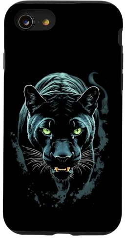 Schwarzer Panther Kunst Hülle für iPhone SE (2020) / 7 / 8
