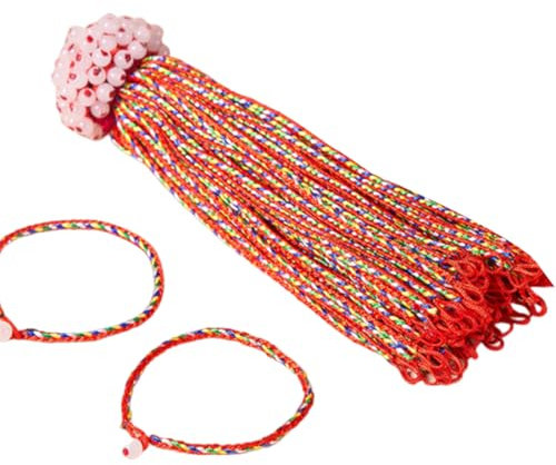 50 braccialetti intrecciati colorati fatti a mano, braccialetti dell'amicizia, filo colorato intrecciato, braccialetti alla moda da spiaggia, portafortuna, multicolore