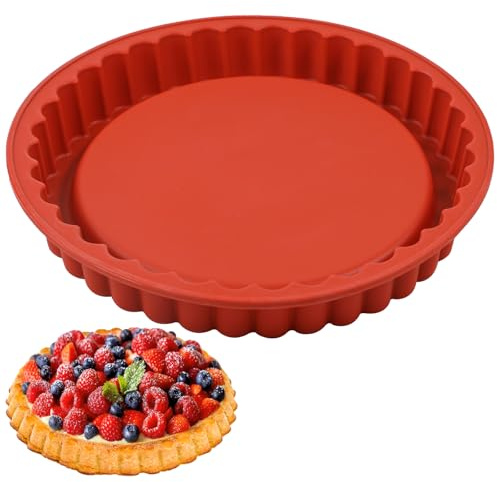 webake Obstkuchenform 26 cm Silikon Tortenboden Backform Obstbodenform | 26 cm Tortenbodenform 1 Stück Biskuitboden Backform Obsttortenform Bisquitform für Obstkuchen, Tortenboden, Kuchenböd