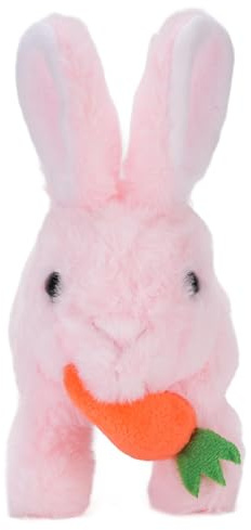 Tyenaza Bunny gefülltes Tier reversibler Kuschelhasen gefüllt, Erdbeerhase transformierter Kaninchen -Plüsch Reißverschluss, Karotte, die in Ohren Bunnies Plüschspielzeug verwandelt (Rosa)
