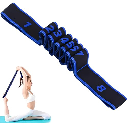 Sangles de Yoga, Elastique Musculation, élastique Musculation, Sangle Elastique Sport, Band D'étirement de Yoga avec 8 Boucles, Yoga Stretch Bandes, pour Pilates, Thérapie physique