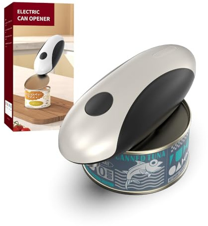 Ouvre-boîte électrique à Bord Lisse One Touch, Ouverture Automatique à Une Touche, Gadget de Cuisine, Sans Fil & Facile à Utiliser pour chefs, enfants et personnes âgées souffrant d'arthrite