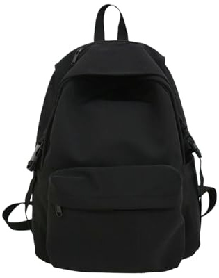 XYNM Schulrucksack Teenager Stilvoller, Leichter Damen-Rucksack Aus Nylon Für Gymnasiasten, College-umhängetasche-großes Schwarz