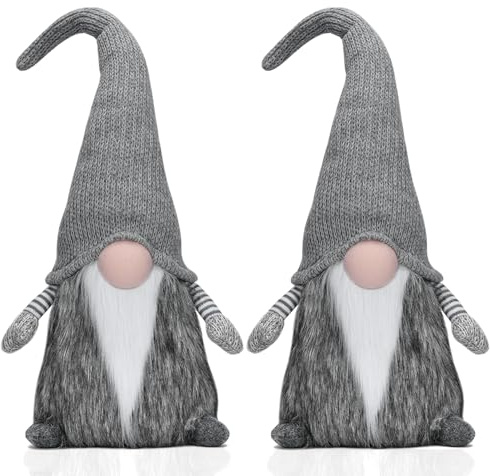 EKARSEN Plüsch Wichtel Gnom Weihnachtsdeko, XL 60cm, Handgemachte süße Skandinavische Tomte, Geschenk für Kinder Weihnachten