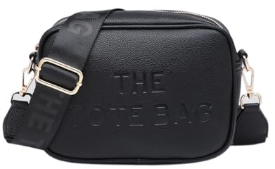 The Tote Bag Crossbody Camera Bag, Embossed Lettering, Wide Logo Strap, Multiple Colours