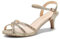 DREAM PAIRS Heels Sandals for Women Ankle Strap Low Kitten Wedding Shoe for Bride Party Dress,GOLD Size 8 UK, NINA-150