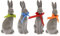Osterhase aus Ton mit Farbiger Schleife 18 cm - Dekohase Osterdeko Orange