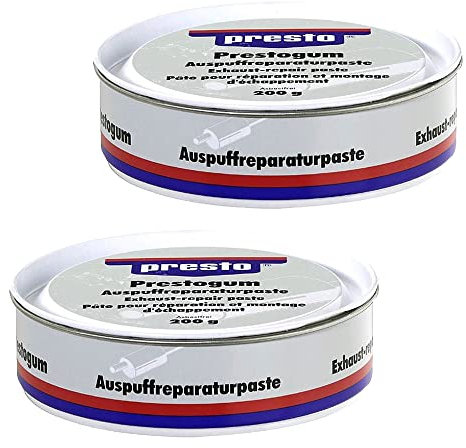 2x 200g Presto Auspuff-Reparturpaste Auspuffreparaturpaste Reparaturpaste Dichtmasse Abgasanlage