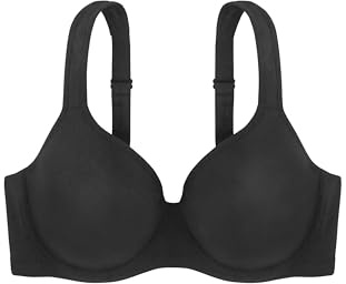 Dorina Damen Rachel BH – Leicht Gepolsterter Demi-BH mit Bügel und Geformten Cups, Verstellbaren Trägern und Weichem Mikrogewebe für Ganztägigen Komfort, Schwarz