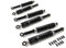 6x Stoßdämpfer 340mm Schwarz Tieferlegung Set passend für Simson Duo – Hydraulisch, 5-fach verstellbar, inkl. Reduzierhülsen
