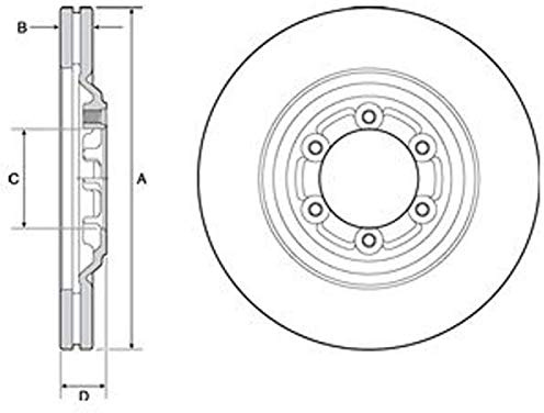 DELPHI BG4697C 2x Bremsscheiben Vorne Ø300mm Belüftet Kompatibel mit ISUZU D-MAX TFR, TFS 8979488050 8979488061 8979488071