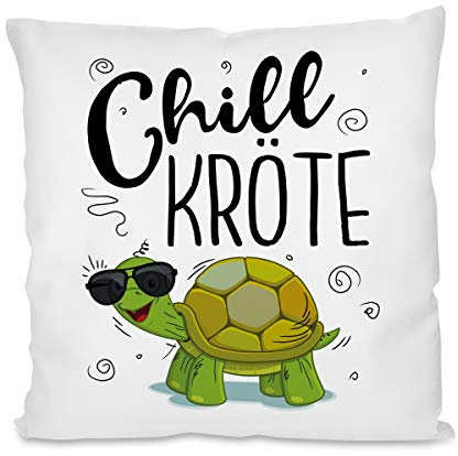 Herzbotschaft Kissen mit Motiv Modell: Chillkröte