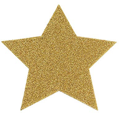 Primaflor - Ideen in Textil Tisch Platzset Weihnachtstischdekoration Glimmer Stern - Gold, 16,5 cm, Untersetzer, Platzdeckchen