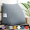 VERCART Kopfende Großes Rückenkissen, Bequemes Lesekissen und Rückenteil im Bett, 2 in 1 Rückenlehne und Kopfkissen, Langes XXL Kissen für Sofa, Couch, Wand und Palettenmöbel Leinen Bezug 45cm Grau