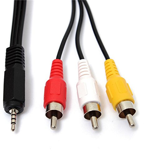 BliliDIY Enchufe Macho De 5 Pies / 1.5 M 2.5 Mm Jack A 3 RCA Macho Phono Audio Video AV Salida Cable