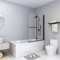 Festnight Pare Baignoire Cabine de Douche Pliable 2 Panneaux ESG 95x140 cm Noir