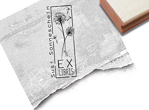 Stempel - EX LIBRIS Stempel personalisiert, Motive wählbar - Individueller Buchstempel Schulstempel Geschenk Schule Beruf Bibliothek - zAcheR-fineT