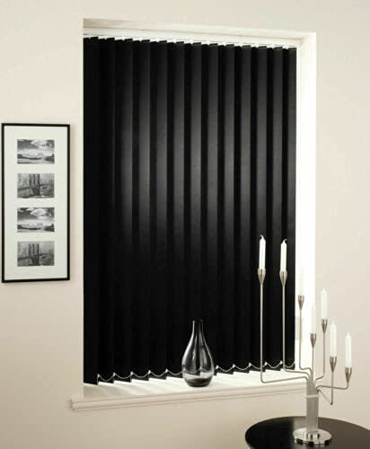 Made to Measure Black Blackout Rita Vertical Blinds 89mm (3.5) -Complete Blind (Up To 61cm, Up To 121cm)