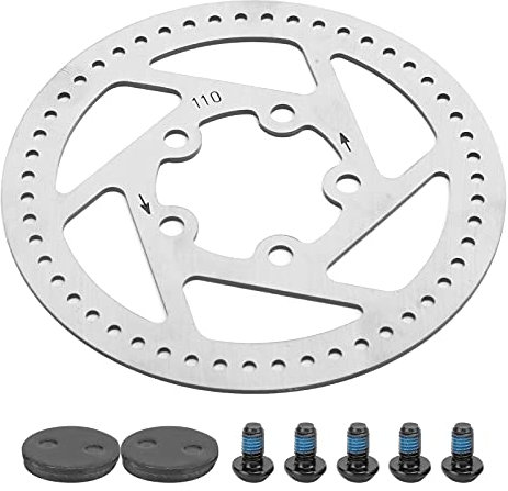 110mm Bremsscheibe, Roller Hinterrad Scheibenbremse 5 Löcher 110mm Elektroroller Bremsscheibe mit Bremsbelag Passend für M365 Elektroroller Modifikationszubehör Für Elektrofahrräder