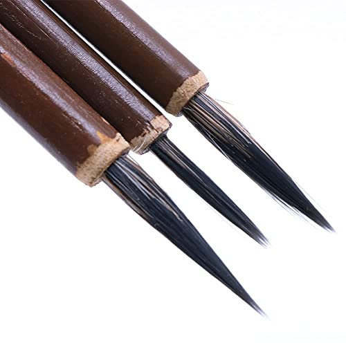 CENPEK Lot de 3 pinceaux de calligraphie chinoise pour l'écriture, le dessin Kanji Sumi, l'aquarelle