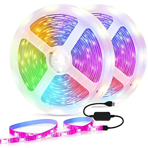 SAMOTECH RGB CCT Zigbee LED Strip Lights Dimmable Kit with Zigbee Controller Works with All Popular Zigbee hubs (2-Pack)