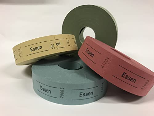 Lomatek Essenmarken 1 Rolle mit 1000 Abrissen – fortlaufend nummeriert – Bonmarken, Kantinenmarken, 1 Farbe pro Rolle, zufällige Farbauswahl