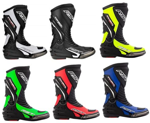 RST TRACTECH EVO III SPORT CE MENS BOOTS 2101 Motorcycle Motorbike Adult Sports Quad ATV On-Road Track Racing Touring Armour Boots - Neon Green Black - 10.5 UK