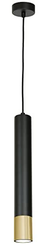 Licht-Erlebnisse Hängelampe Innen aus Metall in Schwarz-Gold GU10 wechselbar für Wohnzimmer Esszimmer Küche Tresen modern Pendellampe Pendelleuchte Hängeleuchte