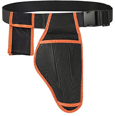 Bostar Cintura per attrezzi, Custodia per forbici da potatura elettrica, Nylon, Regolabile, 115 cm, 2 tasche, per forbici elettriche, batterie, telefono, bicchiere d'acqua
