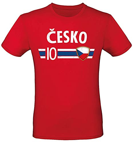 Fußball WM EM T-Shirt Fan Artikel Weltmeisterschaft Nationalmannschaft Europameisterschaft Fanartikel Fan-Trikot Herren Damen Fan Shirt, XL, Tschechien