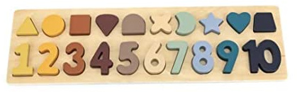 Magni Montessori Puzzle Holzpuzzle Set für Babys und Kleinkinder - Puzzlespiel für Motorik Lernspielzeug mit bunten Zahlen und Formen - Puzzlespiel für Jungen und Mädchen Spielzeug ab 1 Jahr