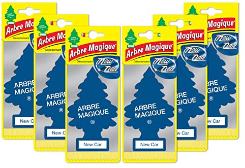 Arbre Magique 6er-Set New Car Lufterfrischer-Parfümierer Superlanganhaltender Duft für Auto, Haus, Büro, etc.