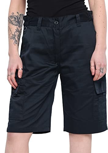BKS Ladies Combat Cargo Work Shorts Size 8 to 22 in Black or Navy Blue | Ladies' combat cargo work shorts with practical pockets, available in black or navy and sizes 8-22