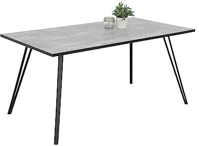 möbelando Esstisch Tino in Betonoptik mit Absetzungen in schwarz. Abmessungen (BxHxT) 160x76x90 cm