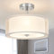Depuley Deckenlampe wohnzimmer weiß mit Stoffschirm, LED Deckenleuchte schlafzimmer modern lampe 12.6’’ E27 dimmbar für Esszimemr Flur Büro badezimmer