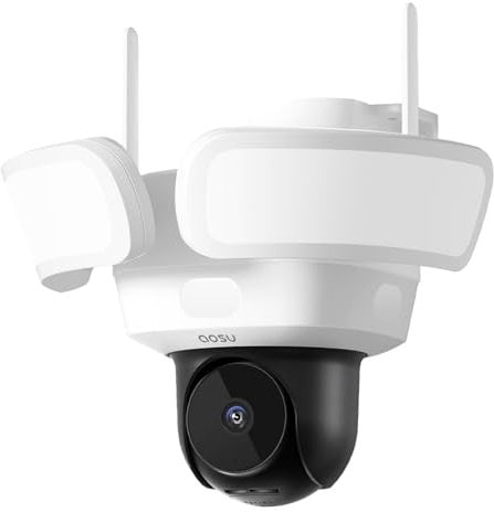 AOSU Floodlight Camera Wired Pro - WiFi Outdoor Security Cam for House with 3 PIR Motion Sensor, 3K UHD, 2600 Lumens Smart Light, 24/7 Recording, 360 PTZ, Night Vision, AI Detection, Alexa
