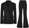 Allegra K Business-Arbeitsanzug-Set für Damen, 2-teilig, gekerbtes Revers, Blazer und lange Hose, Schwarz , Medium