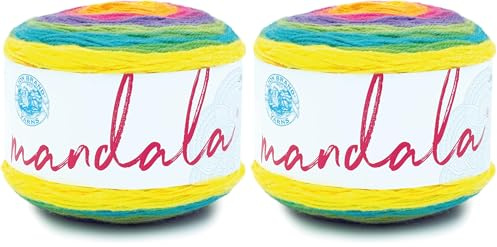 Lion Brand Yarn Company Mandala Yarn, Acrylic, Gnome, 13.97 x 13.97 x 10.16 cm (Pack of 2)