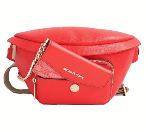 Michael Kors Maisie 2-in-1 Gürteltasche aus Leder, dunkles Sangria, Rot/Ausflug, einfarbig (Getaway Solids)