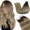 LaaVoo Echthaar Tape in Extensions 60cm Ombre Blond Extensions Echthaar Tape Skin Weft Tape Extensions Echthaar Braun Balayage Hellbraun und Hellblond 50g 20pcs #3T8/24